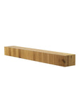 59" Natural Ribbed Texture Solid Wood Wall Mounted Mantel Floating Shelf