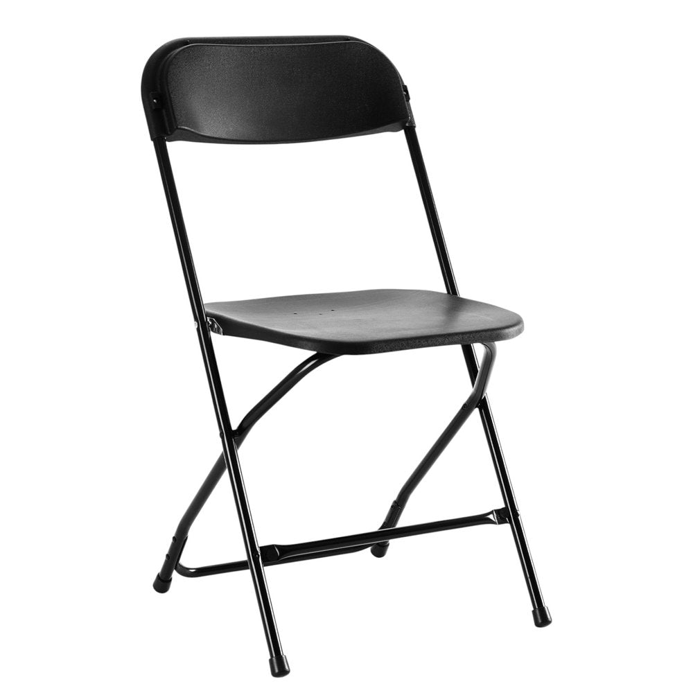 Set of Four White Metal Outdoor Folding Stacking Dining Chairs