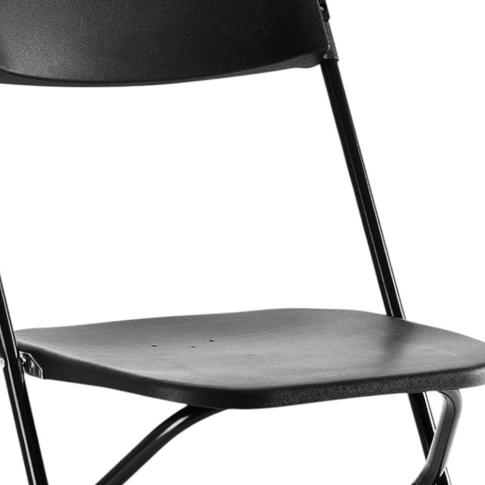 Set of Four White Metal Outdoor Folding Stacking Dining Chairs