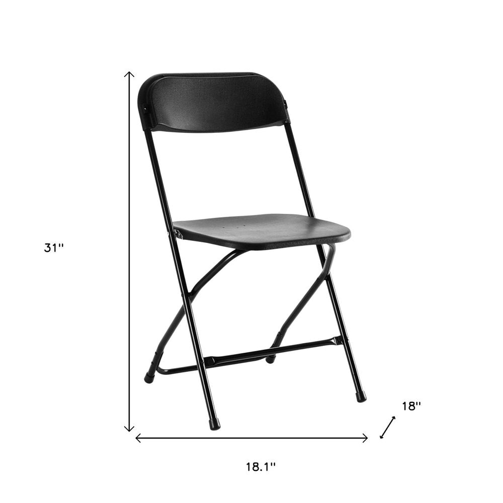 Set of Four White Metal Outdoor Folding Stacking Dining Chairs