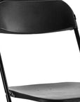 Set of Six Black Metal Outdoor Folding Stacking Dining Chairs