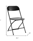 Set of Six Black Metal Outdoor Folding Stacking Dining Chairs