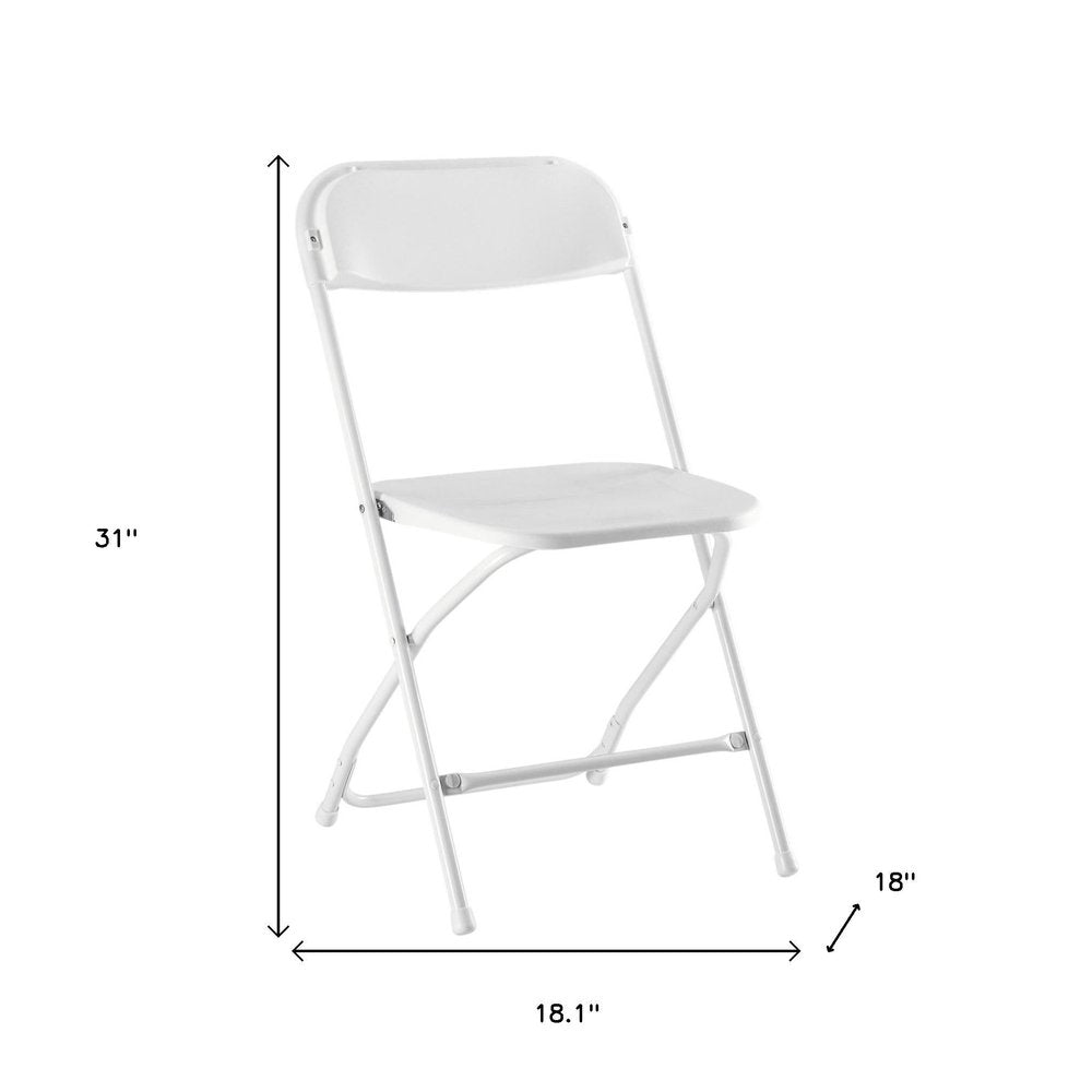 Set of Six Black Metal Outdoor Folding Stacking Dining Chairs