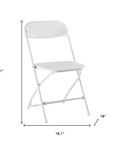 Set of Six Black Metal Outdoor Folding Stacking Dining Chairs