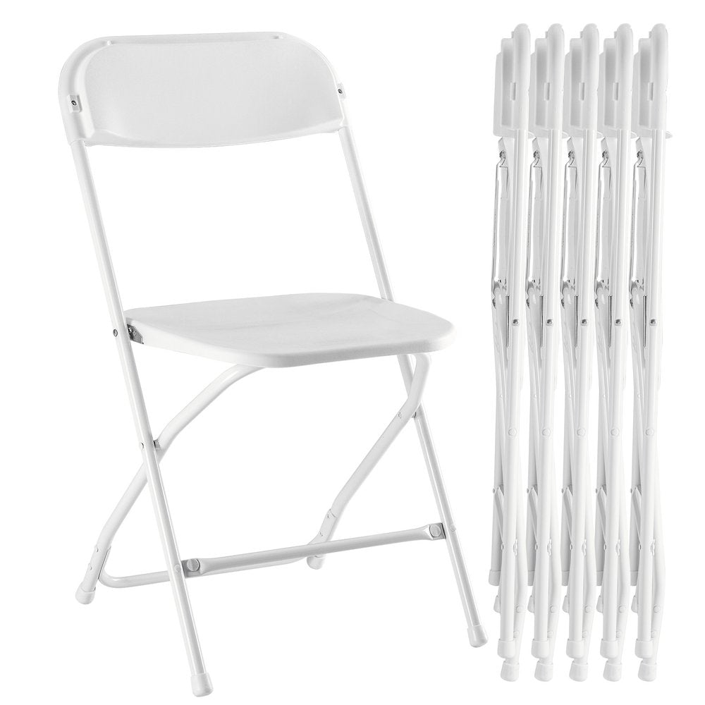 Set of Six Black Metal Outdoor Folding Stacking Dining Chairs