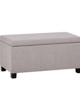 36" Taupe And Dark Brown Faux Leather And Solid Wood Upholstered Distressed Storage Bench With Flip Top