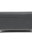 33" Cream and Espresso Faux Leather and Solid Wood Upholstered Storage Bench With Flip Top