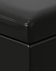 48" Black And Dark Brown Faux Leather And Solid Wood Upholstered Storage Bench With Flip Top