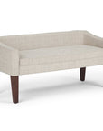 50" Dark Gray and Brown Fabric and Wood Upholstered Bench