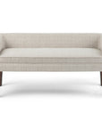 50" Dark Gray and Brown Fabric and Wood Upholstered Bench