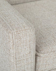 50" Dark Gray and Brown Fabric and Wood Upholstered Bench