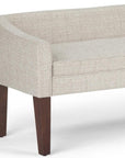 50" Dark Gray and Brown Fabric and Wood Upholstered Bench