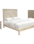 Three Piece Gray Solid Wood Bedroom Set