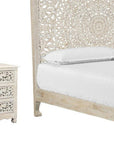Three Piece White Solid Wood Bedroom Set