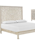 Three Piece White Solid Wood Bedroom Set