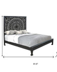 Three Piece Black Solid Wood Bedroom Set