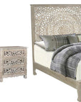 Three Piece Gray Solid Wood Bedroom Set