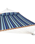 Light Blue And Dark Blue Striped Double Hammock