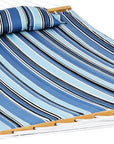 Light Blue And Dark Blue Striped Double Hammock