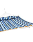 Light Blue And Dark Blue Striped Double Hammock