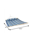 Light Blue And Dark Blue Striped Double Hammock