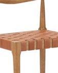 Set of Two 26" Tan Leather And Solid Wood Low Back Counter Height Bar Chairs