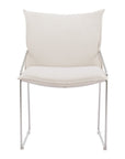 Set of Two Green And Silver Faux Linen And Wood Dining Side Chairs