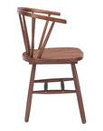 Set of Two Walnut And Brown Solid Wood Windsor Back Dining Side Chairs