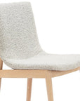 Set of Two Gray And Natural Fabric And Solid Wood Dining Side Chairs
