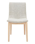 Set of Two Gray And Natural Fabric And Solid Wood Dining Side Chairs