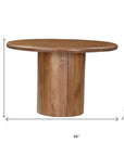 Five Piece Brown Round Solid Wood Dining Set with Four Chairs