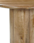Five Piece Brown Round Solid Wood Dining Set with Four Chairs
