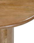 Five Piece Brown Round Solid Wood Dining Set with Four Chairs