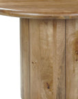 Five Piece Brown Round Solid Wood Dining Set with Four Chairs