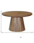 Five Piece Brown Round Solid Wood Dining Set with Four Chairs