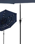 10' Dark Blue Polyester Octagonal Tilt Lighted Market Patio Umbrella