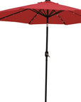 9' Red Polyester Octagonal Tilt Lighted Market Patio Umbrella