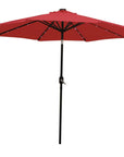 9' Red Polyester Octagonal Tilt Lighted Market Patio Umbrella