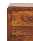 24" Chestnut Solid Wood Three Drawer Nightstand