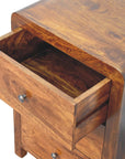 24" Chestnut Solid Wood Three Drawer Nightstand