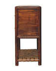 32" Brown Solid Wood Two Drawer Nightstand With Leather Shelf