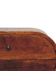 24" Chestnut Solid Wood Oval Two Drawer Nightstand