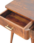 23" Chestnut Solid Wood Two Drawer Nightstand
