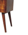 23" Chestnut Solid Wood Two Drawer Nightstand