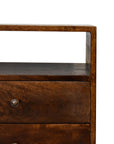 24" Chestnut Solid Wood Two Drawer Nightstand