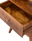 24" Chestnut Solid Wood Two Drawer Nightstand