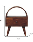 24" Chestnut Solid Wood Oval Top One Drawer Nightstand