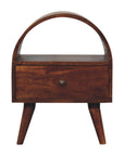 24" Chestnut Solid Wood Oval Top One Drawer Nightstand