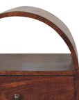24" Chestnut Solid Wood Oval Top One Drawer Nightstand