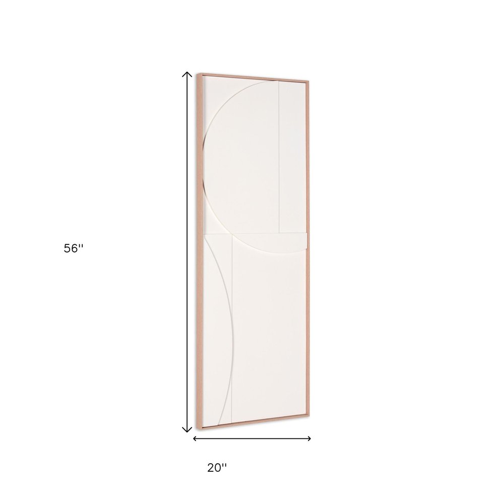 White Minimalist Geo Brown Shadowbox Wall Art